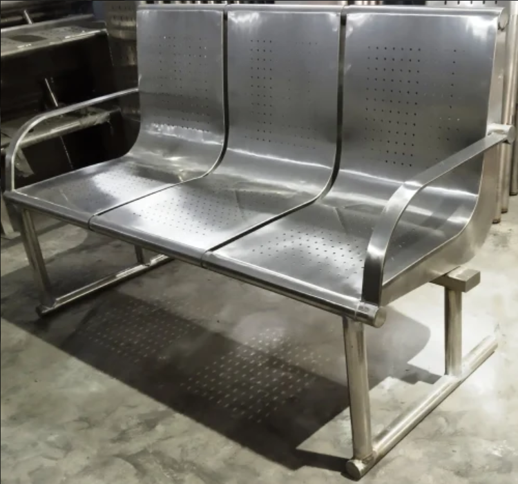 3 Seater Stainless Steel Schools Waiting Chair