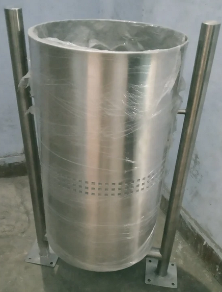 100L Single Stainless Steel Dustbin adhishri technologies